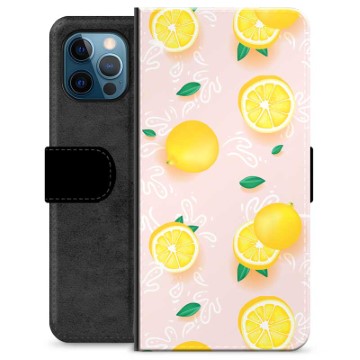 Funda Cartera Premium para iPhone 12 Pro - Patrón de Limón