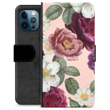 Funda Cartera Premium para iPhone 12 Pro - Flores Románticas