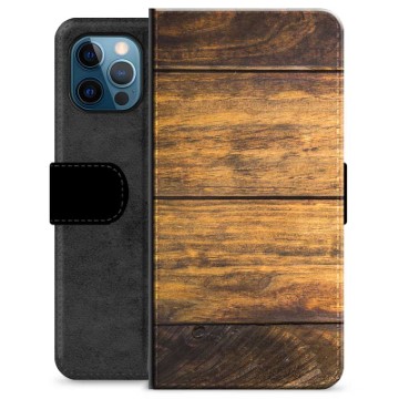 Funda Cartera Premium para iPhone 12 Pro - Madera