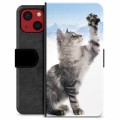 Funda Cartera Premium para iPhone 13 Mini - Gato