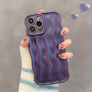 Funda 3D Linear Wavy para iPhone 13 Pro - Morado