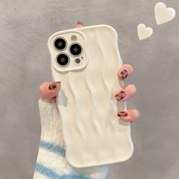 Funda Ondulada Lineal 3D para iPhone 13 Pro - Blanca