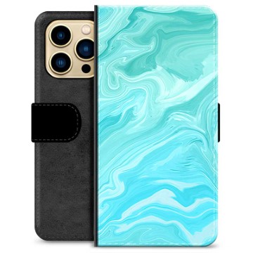 Funda Cartera Premium para iPhone 13 Pro Max - Mármol Azul