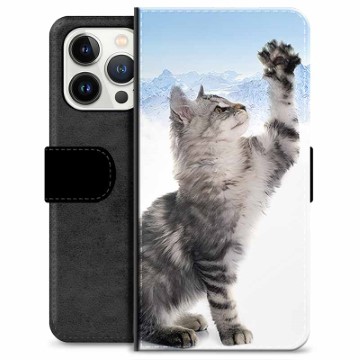 Funda Cartera Premium para iPhone 13 Pro - Gato