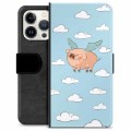 Funda Cartera Premium para iPhone 13 Pro - Cerdo Volador