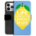 Funda Cartera Premium para iPhone 13 Pro - Limones