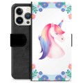 Funda Cartera Premium para iPhone 13 Pro - Unicornio