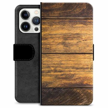 Funda Cartera Premium para iPhone 13 Pro - Madera