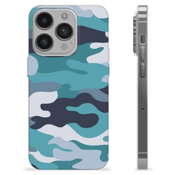 Funda de TPU para iPhone 14 Pro - Camuflaje Azul