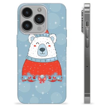 Funda de TPU para iPhone 14 Pro - Oso de Navidad