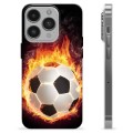 Funda de TPU para iPhone 14 Pro - Pelota de Fútbol en Llamas