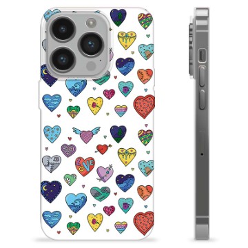 Funda de TPU para iPhone 14 Pro - Corazones