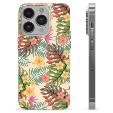 Funda de TPU para iPhone 14 Pro - Flores Rosadas