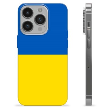 Funda TPU con bandera de Ucrania para iPhone 14 Pro - Amarillo y azul claro