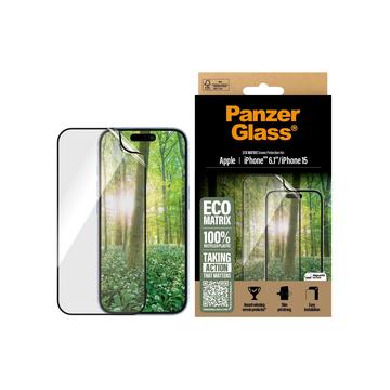 Protector de pantalla iPhone 15/16 PanzerGlass Eco Matrix Ultra-Wide Fit - Borde negro