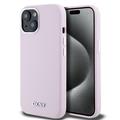 Funda con Logotipo de Metal de Silicona Líquida DKNY  para iPhone 15 - Compatible con Magsafe