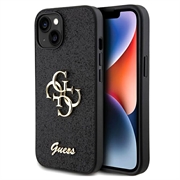 Carcasa Guess Fixed Glitter 4G Metal Logo para iPhone 15