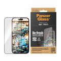 iPhone 15 PanzerGlass Re:fresh Ultra-Wide Fit Protector de Pantalla con EasyAligner - Borde Negro