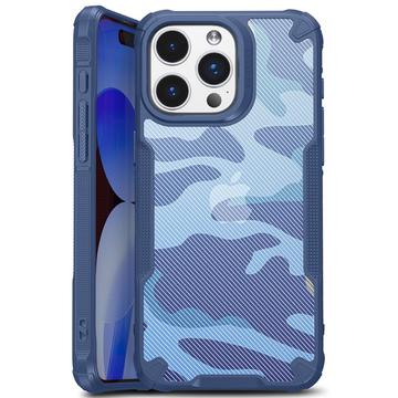 Carcasa Híbrida Anti-Choque para iPhone 15 Plus - Camuflaje Militar - Azul