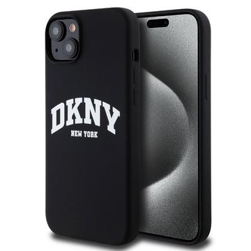 Funda iPhone 15 Plus DKNY Liquid Silicone Arch Logo - Compatible con MagSafe - Negro