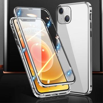 Carcasa Magnética con Cristal Templado para iPhone 15 Plus - Plateado