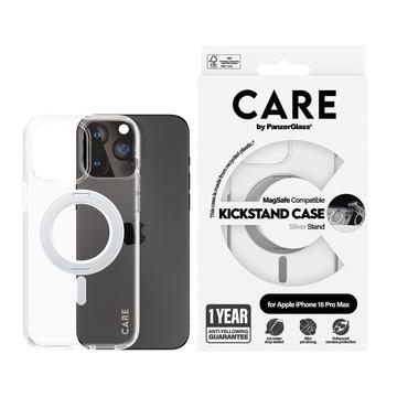 Funda PanzerGlass Care Kickstand para iPhone 15 Plus - Compatible con MagSafe - Plata