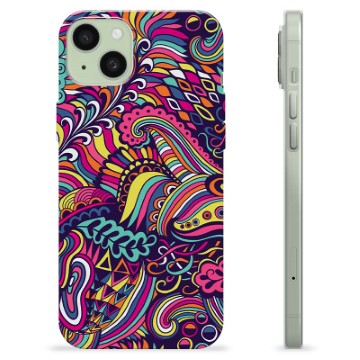 Funda de TPU para iPhone 15 Plus - Flores Abstractas