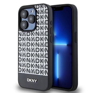 Funda para iPhone 15 Pro DKNY Repeat Pattern Bottom Stripe - Compatible con MagSafe