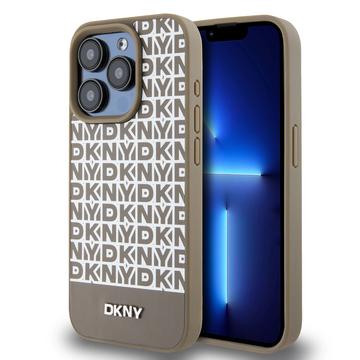 Funda para iPhone 15 Pro DKNY Repeat Pattern Bottom Stripe - Compatible con MagSafe