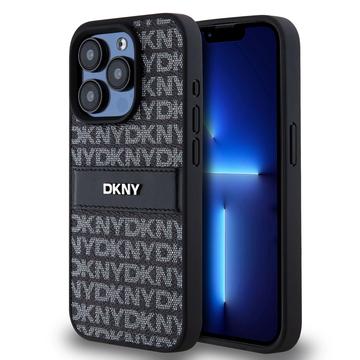 Funda iPhone 15 Pro DKNY Repeat Pattern Tonal Stripe - Negra