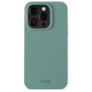 Funda de silicona Holdit iPhone 15 Pro - Verde musgo