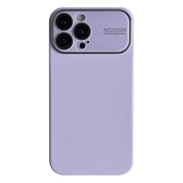 Funda de Silicona Líquida con Protección de Lente de Cristal para iPhone 15 Pro - Morado