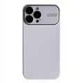 Funda de Silicona Líquida con Protección de Lente de Cristal para iPhone 15 Pro - Blanco