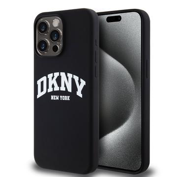 Funda iPhone 15 Pro Max DKNY Liquid Silicone Arch Logo - Compatible con MagSafe - Negro