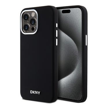 Funda iPhone 15 Pro Max DKNY Liquid Silicone Metal Logo Case - Magsafe Compatible - Negro