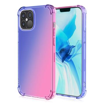 Carcasa de TPU Antichoque Degradada para iPhone 15 Pro Max - Azul / Rosa