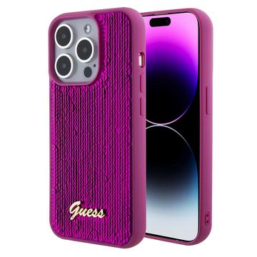 Carcasa Guess Sequin Script Logo para iPhone 15 Pro Max - Magenta