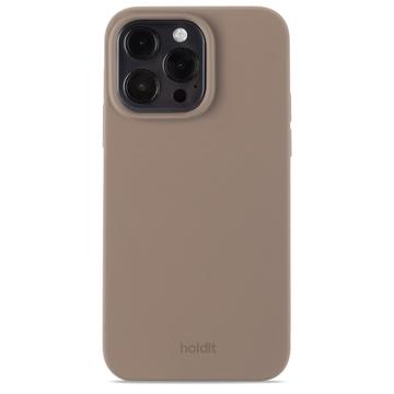 Funda de silicona Holdit iPhone 15 Pro Max - Marrón moca