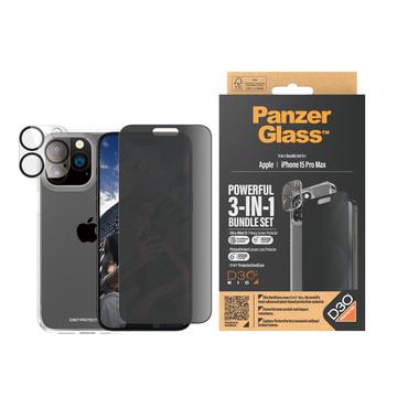 Pack 3 en 1 PanzerGlass Privacy para iPhone 15 Pro Max