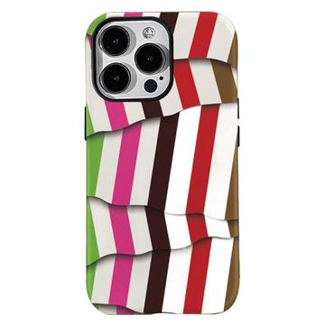 Funda híbrida 2 en 1 desmontable con rayas para iPhone 15 Pro Max - Colorido