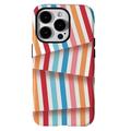 Funda híbrida 2 en 1 desmontable con rayas para iPhone 15 Pro Max - Arco iris