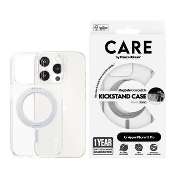 Funda PanzerGlass Care Kickstand para iPhone 15 Pro - Compatible con MagSafe - Plata