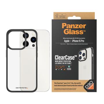 Funda iPhone 15 Pro PanzerGlass ClearCase D3O Bio - Negra / Transparente