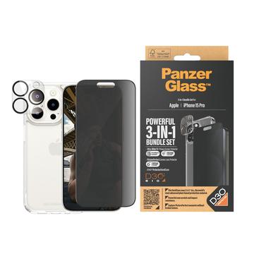 Pack 3 en 1 PanzerGlass Privacy para iPhone 15 Pro