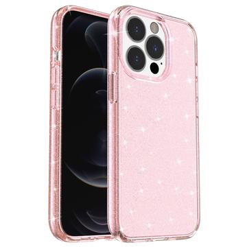 Funda Híbrida Stylish Glitter Series para iPhone 15 Pro - Rosa