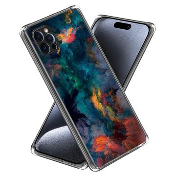 Carcasa de TPU Stylish Ultra Fina para iPhone 15 Pro - Nubes Coloridas