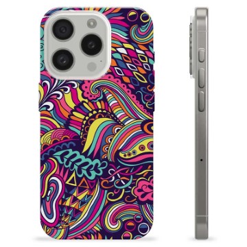 Funda de TPU para iPhone 15 Pro - Flores Abstractas