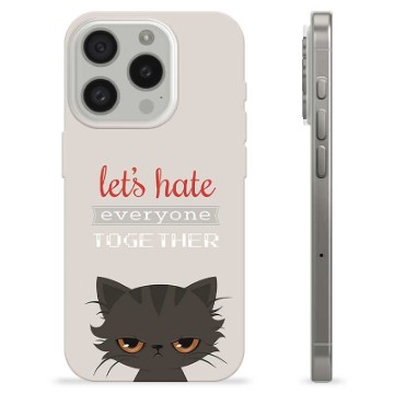 Funda de TPU para iPhone 15 Pro - Gato Enfadado