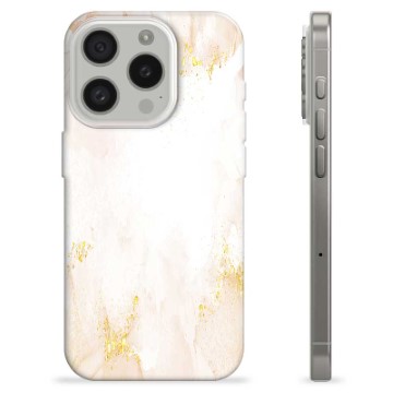 Funda de TPU para iPhone 15 Pro - Mármol Perla Dorada