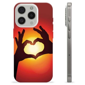 Funda de TPU para iPhone 15 Pro - Silueta del Corazón